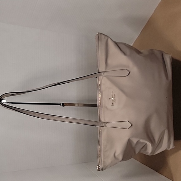 Kate Spade S362 Large Nylon Tote. Light Beige / Greige / Taupe. Used Condition. - Picture 2 of 16